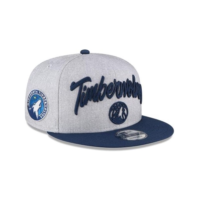 Grey Minnesota Timberwolves Hat - New Era NBA Official NBA Draft 9FIFTY Snapback Caps USA7981530